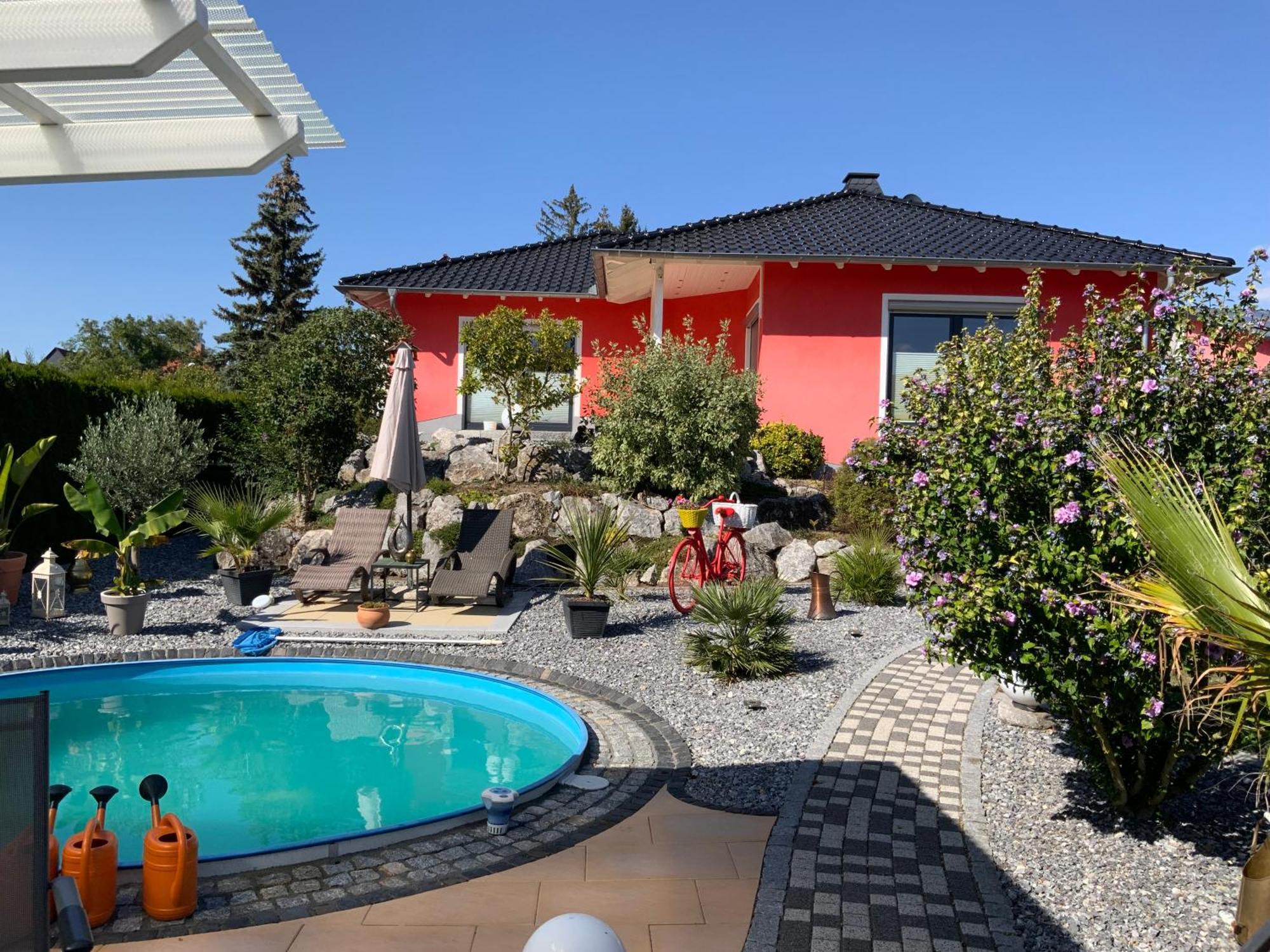 Ferienhaus Luebke, Gartenblick Mühlhausen Exteriér fotografie
